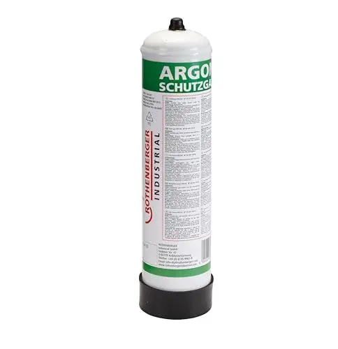 Produktbild: ROTHENBERGER Industrial 100 Prozent Argon | 1 x Schutzgas-Stahl-Einwegflasche 950 ml | Fülldruck 60 bar dadurch 57 Liter Argon | M 10 x 1 | MIG Schweißen 35775