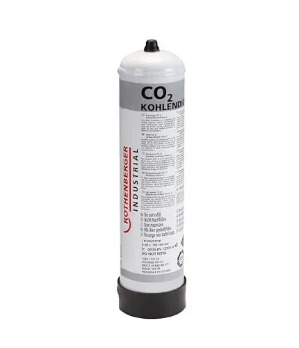 Produktbild: ROTHENBERGER Industrial Kohlendioxid CO2 | 1 x Schutzgas-Stahl-Einwegflasche 950 ml | Fülldruck 36 bar dadurch 34,2 Liter | M 10 x 1 | MAG Schweißen 35776