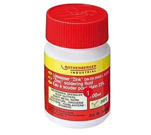 Produktbild: ROTHENBERGER Industrial Lötwasser Zink, 100ml, DIN EN 29454.1, 3.2.2.A, 45264