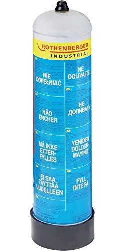 Produktbild: ROTHENBERGER Industrial 1x Sauerstoff Einwegflasche (O2) 930 ml | Fülldruck 110 bar | Anschluss: M 10 x 1