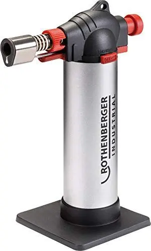 Produktbild: ROTHENBERGER Industrial - Crème Brûlée Gourmetbrenner inkl. 1x Nachfüllgas | Bunsenbrenner | Küchenbrenner | Lötbrenner | 450° Arbeitstemperatur | großer Gastank | 035126E