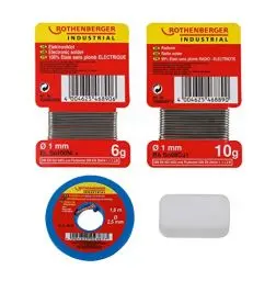 Produktbild: Rothenberger Industrial Bleifreies Radio-Elektronikset Elektroniklöten Salmiakstein Entlötlitze bleifrei Lot, Bunt 1500002912