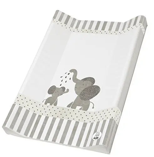 Produktbild: Rotho Babydesign Wickelauflage Keil (50 x 70 cm) - wickelauflage - wickeltischauflage - abwaschbar - wickelmatte - wasserdicht - Motiv Modern Elephant