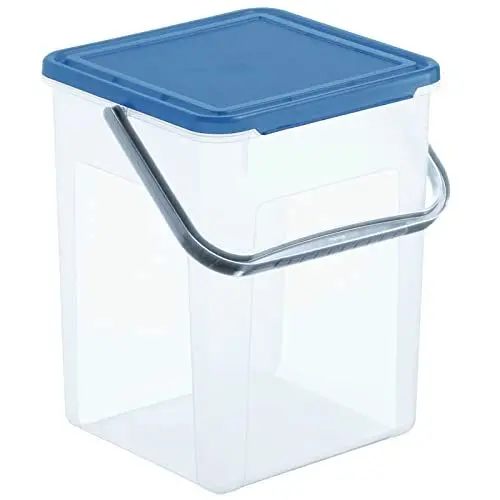 Produktbild: Rotho Basic Aufbewahrungsbox 9l mit Deckel und Henkel, Kunststoff (PP) BPA-frei, transparent/blau, 5kg/9l (23.0 x 22.5 x 27.0 cm)