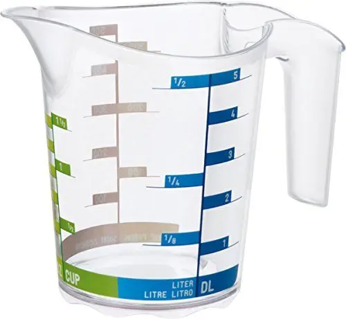 Produktbild: Rotho Domino Messbecher 0.5l mit Skala, Kunststoff (PP) BPA-frei, transparent, 0,5l (15,8 x 10,1 x 12,7 cm)