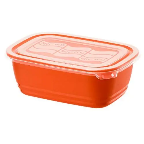 Produktbild: Rotho Eco Mikrowellendose 1l mit Deckel, Kunststoff (PP) BPA-frei, rot/transparent, 1l (19,3 x 13,6 x 7,3 cm)