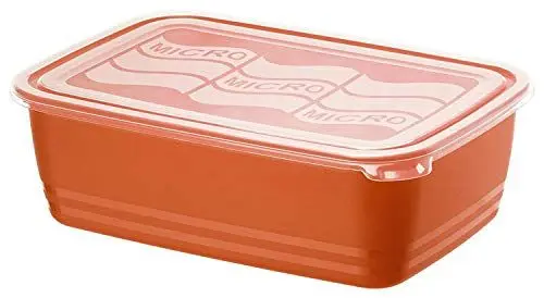 Produktbild: Rotho Eco Mikrowellendose 3.7l mit Deckel, Kunststoff (PP) BPA-frei, rot/transparent, 3.7l (29.5 x 20.0 x 9.2 cm)