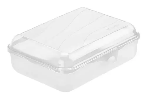 Produktbild: Rotho Fun Vesperdose 1,25l mit Klickverschluss, Kunststoff (PP) BPA-frei, transparent, 1,25l (19,5 x 14,5 x 6,5 cm)