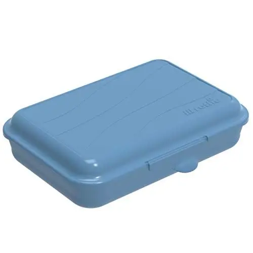 Produktbild: Rotho Fun flache Vesperdose 0,45l mit Klickverschluss, Kunststoff (PP) BPA-frei, blau, 0,45l (16,0 x 11,0 x 4,0 cm)