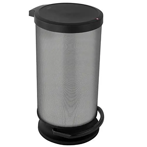 Produktbild: Rotho Paso Mülleimer 30l mit Deckel, Kunststoff (PP) BPA-frei, carbonmetallic, 30l (35.7 x 30.2 x 59.2 cm), Carbon Metallic