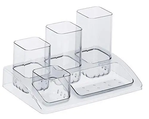 Produktbild: Rotho Soho Stiftehalter / Stifteköcher, Kunststoff (PS) BPA-frei, transparent, 18,5 x 12,5 x 10,0 cm