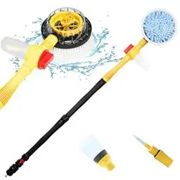 Produktbild: Rotierende Autowaschbürste, Autowaschbürste mit langem Griff, Automatische Schaum-Car Wash-Kit mit Autoreinigungsbürste, Hochdruckreinigerpistole und Schlauchdüse für Autos, Höfe, Gärten, Haustiere