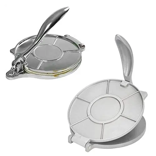 Produktbild: Roti-Maker-Maschine, Tortilla-Presse, 7,7 Zoll, stabile Aluminiumlegierung, silberfarben, robust, Quesadilla-Maker für Pasta-Läden zu Hause