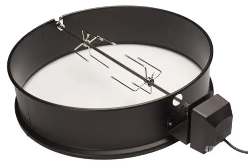 Produktbild: JX Drehspieß für 57 cm Kugelgrills – Kompatibel mit Weber Master-Touch, Weber One-Touch & Weber Performer – Rotisserie Set mit Edelstahl Spieß & Klammern – Perfekt für Hähnchen und Gyros