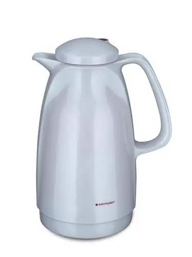Produktbild: ROTPUNKT Isolierkanne 227 Bella 1,5 l | Zweifunktions-Drehverschluss | BPA Frei- gesundes Trinken | Made in Germany | Warm + Kalthaltung | Glaseinsatz (Shiny White)