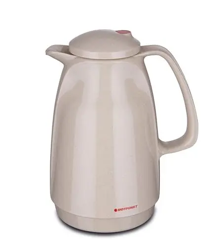 Produktbild: ROTPUNKT Isolierkanne 227 Bella 1,5 l | Zweifunktions-Drehverschluss | BPA-frei - gesundes Trinken | Made in Germany | Warm + Kalthaltung | Glaseinsatz (beige-braun C-576)