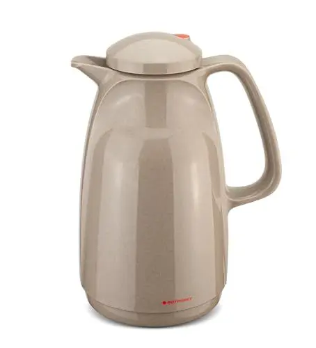 Produktbild: ROTPUNKT Isolierkanne 227 Bella 1,5 l | Zweifunktions-Drehverschluss | BPA-frei - gesundes Trinken | Made in Germany | Warm + Kalthaltung | Glaseinsatz (beige-gesprenkel C386)