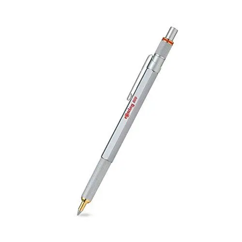 Produktbild: rOtring 800 Kugelschreiber | mittlere Spitze | silberner Tinte | schwarzer Schaft | nachfüllbar