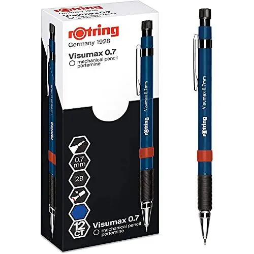 Produktbild: rOtring Visumax-Druckbleistift | 0,7 mm | 2B-Mine | dunkelblauer Schaft | 12 Stück