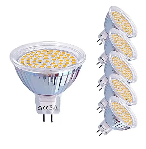 Produktbild: ROTTYI GU5.3 MR16 LED 4W Lamp 12V, 50 Watt Replaced, 3000K Warm White 36° Beam Angle LED Spot MR16, 400 Lm AC/DC 12 Volt LED Bulb, Not Dimmable, Pack of 6