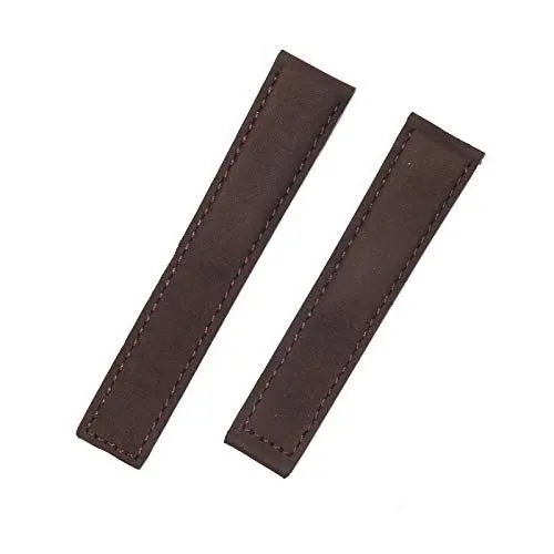 Produktbild: ROUHO 20 x 18 mm Flat Interface Leder Uhrenarmband Ersatz Uhrenarmband Zubehör für T-A-G HE-UE-R CAR-RE-RA AQ-UARA-CER MON-ACO-Kaffee