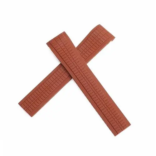 Produktbild: ROUHO 21 mm verstellbares Silikon Uhrenarmband Ersatz Uhrenzubehör weiches Armband für PAT-EK PH-ILIP-PE AQU-ANA-UT-Braun