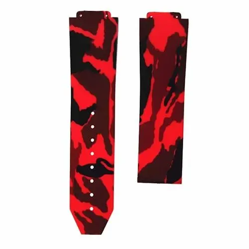 Produktbild: ROUHO 25 x 17 x 22 mm Camouflage Silikon Uhrenarmband Wasserdichtes Uhrenarmband Sportuhr Zubehör für HUB-LOT B-I-G B-A-N-G Classic Fu-sion Series-Tarnung Rot