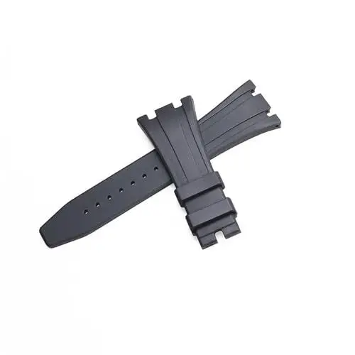 Produktbild: ROUHO 27 mm wasserdichtes Silikon Uhrenarmband Sportuhrenzubehör Gummi Uhrenarmband für Audemars Piguet ROYAL OAK OFFSHORE-Schwarz