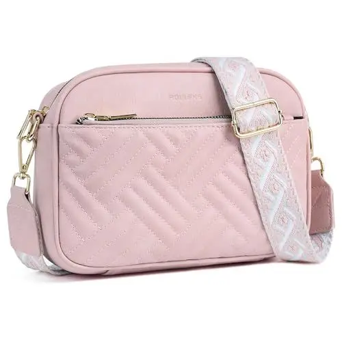 Produktbild: Roulens Gesteppte Damen Handy Umhängetasche, PU Leder Handy Schultertasche, Crossbody Bag für Damen mit Verstellbarem Breiter Gurt