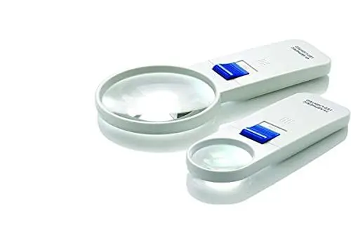 Produktbild: Round LED Magnifier, 7X Magnification with 40mm Lens, Hand-held Magnifier, Easy On/Off Switch, Scratch-Resistant Aspheric Lens, Provides Bright Illumination, Ideal for Close Inspection Tasks