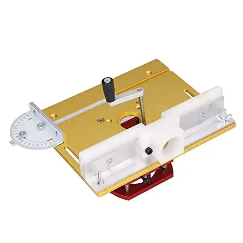 Produktbild: Router Lift Kit, CNC-Bearbeitung Einfache Installation Holzbearbeitungstischplatte Manueller Betrieb Metallstruktur Zum Schlitzen Trimmen Anfasen (Gold)
