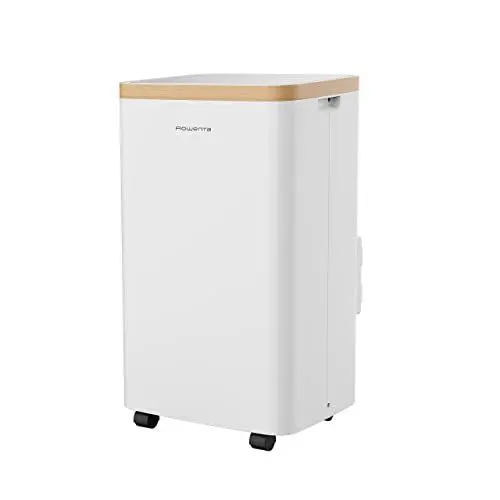 Produktbild: Rowenta AU5620 Turbo Eco Sense+ Mobiles Klimagerät | 3-in-1: Klimaanlage, Luftentfeuchter und Ventilator | 13.000 BTU | für Räume bis 120m³ | Energiesparfunktion | leise | Weiß mit Holzoptik