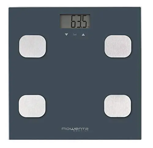 Produktbild: Rowenta Body Up BR2520 Personenwaage mit Körperfettmessgerät und BMI, speichert bis zu 8 Benutzerprofile, großes LCD-Display, Glasplattform, bis zu 150 kg Kapazität, Blau
