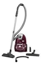 Produktbild: Rowenta Compact Power Staubsauger mit Beutel, 750 Watt, 3 Liter Staubbeutel, 2-in-1-Fugendüse, Home & Car-Set, für alle Bodenarten, kompaktes Design, Bodenstaubsauger, ‎dunkelrot /silber, RO3969EA