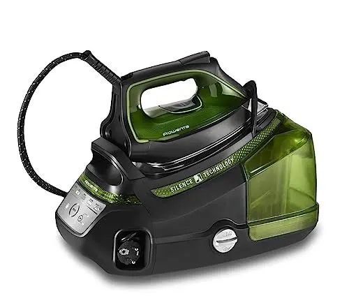 Produktbild: Rowenta DG9246F0 STEAM STATION PRO Dampfbügelstation mit hohem Druck, Kunststoff, Edelstahl, Schwarz/Tannengrün