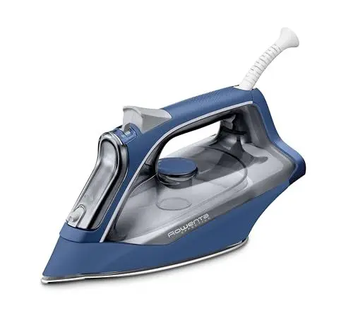 Produktbild: Rowenta Effective+ Dampfbügeleisen, 2400 Watt, kontinuierliche Dampfabgabe von 40 g/Min., Dampfstoß, benutzerfreundliche Funktionen, transparenter Wassertank, Blau/Grau, DX1636D1