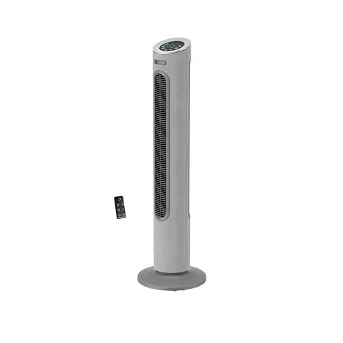 Produktbild: Rowenta Eole Home Turmventilator, nur 40 dB(A) bei niedrigster Geschwindigkeit, energiesparend, 7 Geschwindigkeiten/3 Modi, Timer, Fernbedienung, Grau, VU6980F0