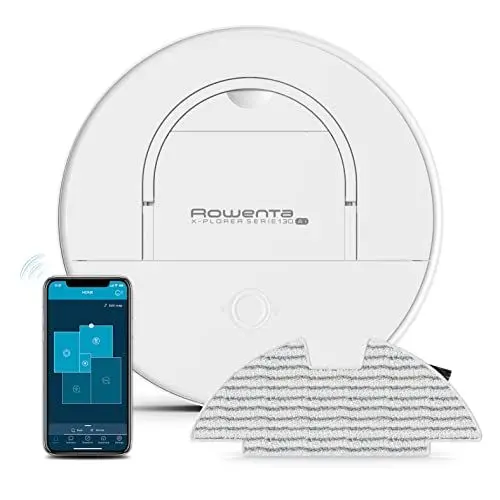 Produktbild: Rowenta X-Plorer Serie 130 AI, 4-in-1 Wisch- & Saugroboter flach mit nur 8 cm, Laser + Kamera-Navigationssystem, 4 Reinigungsmodi, 120 Min. Laufzeit, 3 Std. Ladezeit, 0,7 L Staubbehälter, RR9067