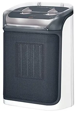 Produktbild: Rowenta SO9281 Mini Excel Aqua Keramik Heizlüfter | Spritzwassergeschützt | leistungsstark | kompakt | leise mit nur 50dB(A) | Tragegriff | 2000W |‎ 20.6 x 14.6 x 30.8cm | Grau/Weiß