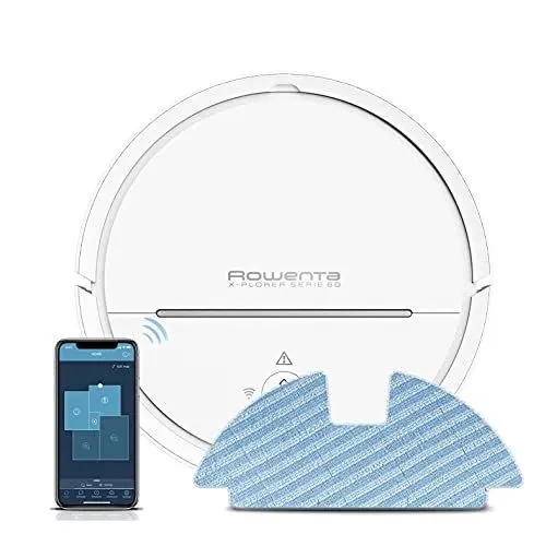 Produktbild: ROWENTA X-PLORER Serie 80 Saugroboter, hochpräzise Steuerung, personalisierte Einstellungen, Wischen, HEPA-Allergiefilter, kompatibel mit WLAN-Smartphones & Sprachassistenten, kostenlose App, RR7747WH