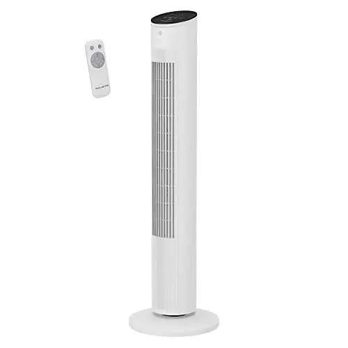 Produktbild: Rowenta VU6871 Eole Ultra Turmventilator | geräuscharm mit nur 52 dB(A) | Energieeffizienz | Fernbedienung | 60° horizontale Oszillation | Timer | Weiß