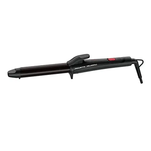 Produktbild: Rowenta x Karl Lagerfeld CF321L Lockenstab | 25 mm | Keratin & Schein-Beschichtung | natürlich wirkende Wellen und Locken | konstante 200°C | schnelles Aufheizen | kühle Spitze | Schwarz/Rot