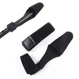 Produktbild: RoxNvm Angelrutenriemen, 5 Stück Klettverschluss Angelrutengeschirr mit 5 Stück Rutenschutzkappe, 21CM Stretchy Belts Holders Angelzubehör für Casting Schutz der Rute