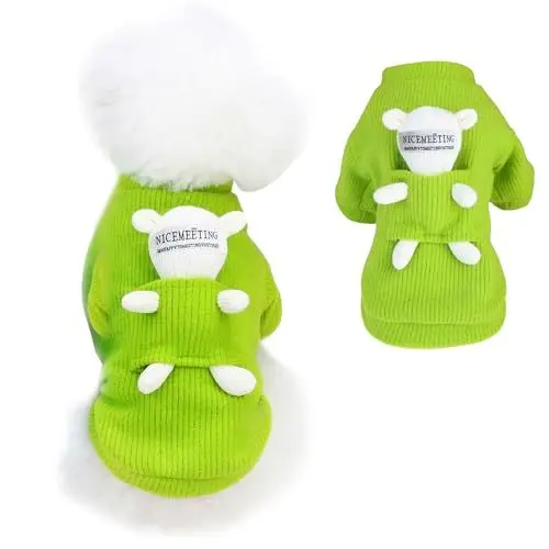Produktbild: RoxNvm Hundemantel, Warmer hundemantel für kleine Hunde, winterhundejacke, Niedlicher Entwurf wintermantel Hund Geeignet für Hundespaziergänge(grün)