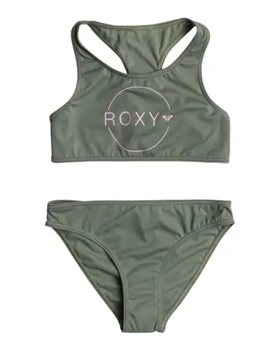 Produktbild: Roxy Basic Active - Zweiteiliges Crop-Top-Bikini-Set für Mädchen 6-16 Grün