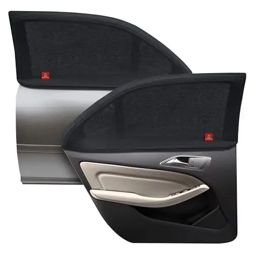 Produktbild: ROYAL RASCALS | Fenstersocke x2 | 40+ UV gegen schädliche UV Sonnenstrahlen | 100% Fensterschutz | Universalgröße für alle Autos | Premium Material | Blendfrei | Auto kühlend