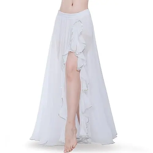 Produktbild: ROYAL SMEELA Bauchtanz Chiffon Rock,Bauchtanz Rock lang,orientalische Bauchtanz röcke Damen,Bauchtänzerin Rock Frauen,bauchtaenzerrock,Bauch tanzen Outfit,Bauchtanz kostüm,Kostüme for Bauchtanz