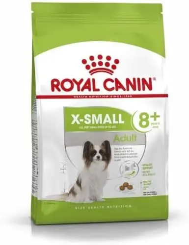 Produktbild: Royal Canin X-Small Adult 8+ | 500 g | Trockenfutter für sehr kleine Hunde ab dem 8 Lebensjahr | Zur Unterstützung des Darms, der Vitalität und der Harnwege | Besonders schmackhaft