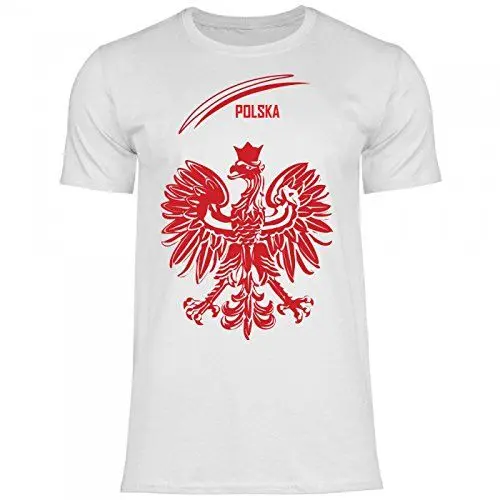 Produktbild: Royal Shirt df5 Herren T-Shirt Polen Poland Adler Wappen | WM EM Fußball Trikot, Größe:XXL, Farbe:White