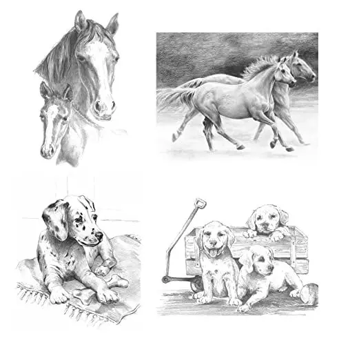 Produktbild: Royal & Langnickel - Sketching - Skizzieren leicht gemacht für Kinder ab 8 Jahren, vier Bilder mit Hunde- und Pferdemotiven bieten den idealen Einstieg ins ausdrucksstarke Zeichnen